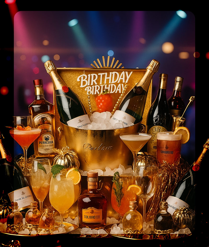 Gold birthday setup